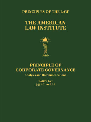 cover image of Principles of the Law, Corporate Governance: Analysis and Recommendations